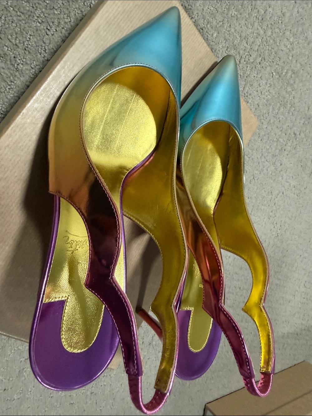 New in Box Christian Louboutin Hot Chick Sling 70 Slingback Heels Size 8.5/ 38.5 - Picture 10 of 13